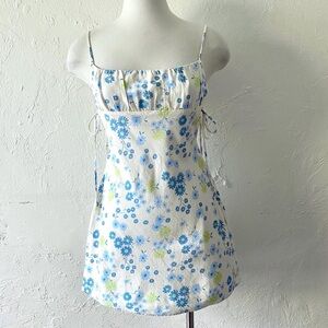 Zara Blue and White Floral Mini Dress